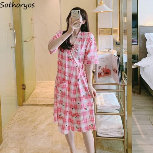 Robes Women Summer Loose Knee-length Simple Sweet Leisure Kimono Home Wear Bathrobe Females Lounge Soft Fashion Sexy Ulzzang New