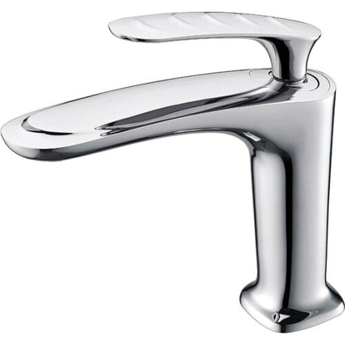 Chrome Cold And Hot Single Handle solid brass Bathroom Basin Faucet Sink Water Tap