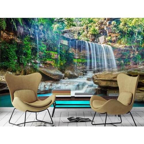 Customize wallpaper 2019 for home walls Waterfall water Living room bedroom wall paper tv wall papers home decor mode