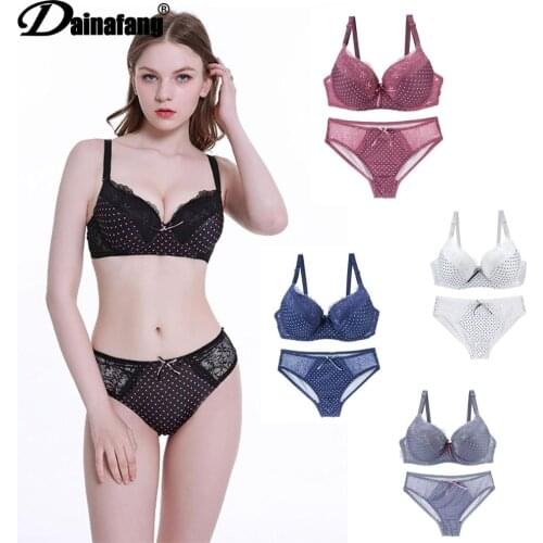 DaiNaFang Brand New Bras sets Push Up Lingerie Set Womens Embroidery Bralette Panty Underwire Breathable Lady Underwear