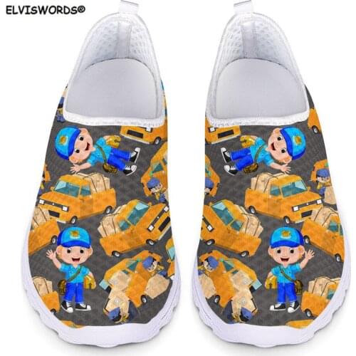 ELVISWORDS Social Services Courier/Postman Pattern Men Shoes Flats Casual Sneakers Light Comfortable Breathable Mens Loafers