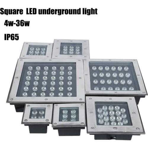 Square LED Underground Light 3W/4W/5W/6W/9W/12W/16W/24W/36W LED Outdoor Ground Light Garden Path Buried Yard Lamp AC85-265V IP67