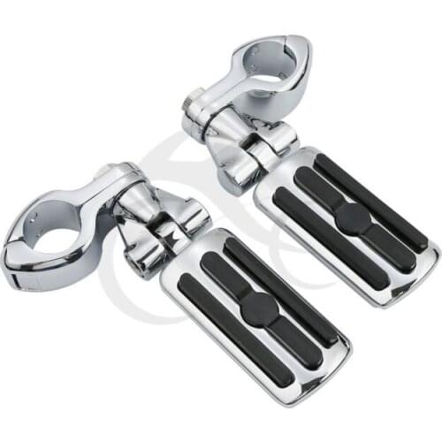 Motorcycle 32mm 1 1/4" Engine Guard Footpeg Clamps Mounting & Foot Peg For Harley Honda