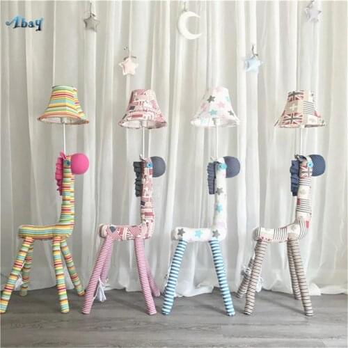 Cartoon Giraffe Floor Lamps Led E27 Kids Room Night Stand Lamp for Study Living Room Stands Creative Lighting Design Fixture