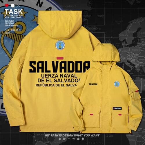 El Salvador Salvadoran SLV men jacket hooded Navy logo army fan top casual Military nation chaquetas hombre new autumn clothes