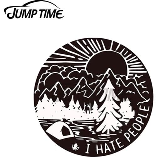JumpTime 13 x 13cm For I hate People Bumper Car Sticker Personality DIY VAN Decal Scratch-Proof Waterproof Decoration