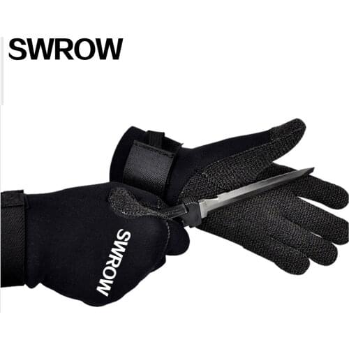 3mm Neoprene Scuba Diving Gloves Cut Resistant Keep Warm Underwater Hunting Non-slip Spearfishing Adjustable Black Glove