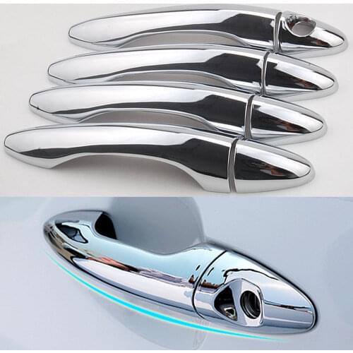 New 8pcs/set Car Chrome Door Handle Catch Cover Trims Sequined Garnished Bezel For 2011-2013 KIA Optima K5 Car Styling