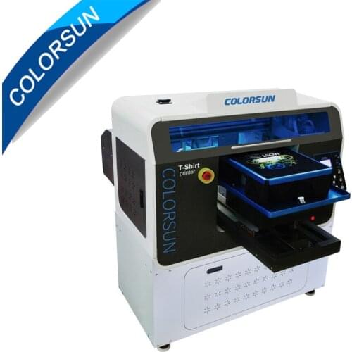 Colorsun Fast speed flatbed printer 2*4720 printhead Automatic A3+ 40*50cm T-shirt Flatbed printer DTG printer with textile ink