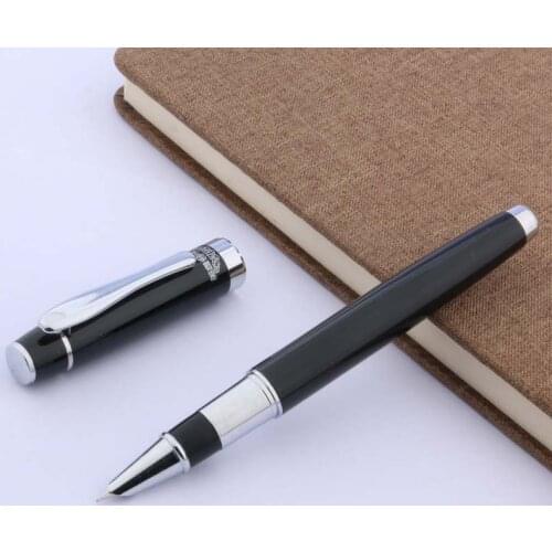 Gift office SILVER BLACK STUDENT PEN Finance classic F nib Fountain Pen