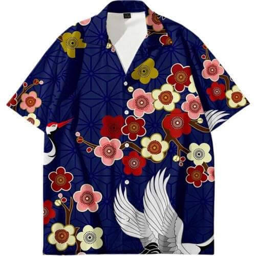 Casual Loose Short-Sleeve Shirts Hawaiian Shirt Large Size Mens Shirt Trendy Beach Vacation Shirt Plus Size Shirts for Men