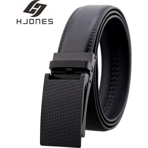 HJones 2021 Man Belt Cow Belt genuine leather Automatic Buckle Ratchet Men 110-140cm length genuine leather HJ0241