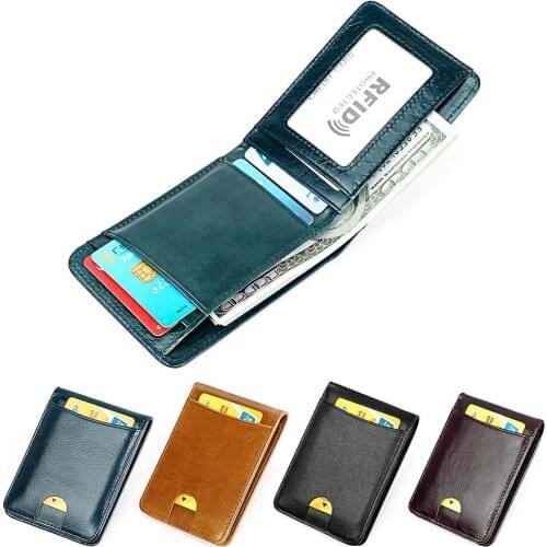RFID Genuine Leather Credit Card Holder Card Holder Vintage Wallet Cow Leather Antitheft Rfid Blocking Wallet Pass Port Holder