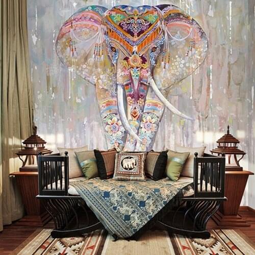 Riligion Elephant Animal Papel Murals 3d Wall Murals for Wall paper 3D Wall Photo Mural for Living Room Background 3d Wall Mural