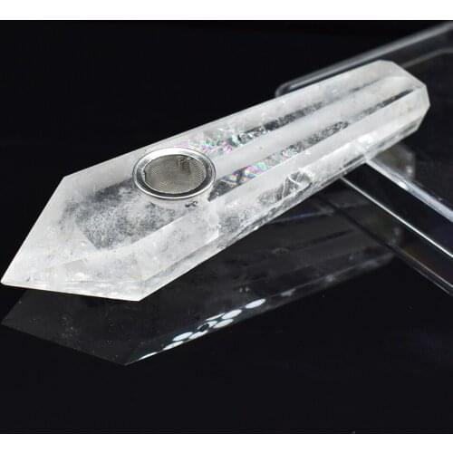 Crystal stone halloween home decor Natural Quartz Crystal Healing Obsidian Pipe Smoking Point