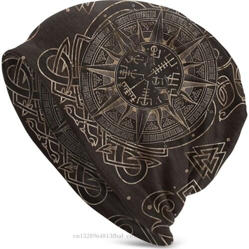Vegvisir Viking Compass Ornament Bonnet Homme Fashion Knit Hat Norse Mythology Skullies Beanies Caps For Men Women Cotton Hats