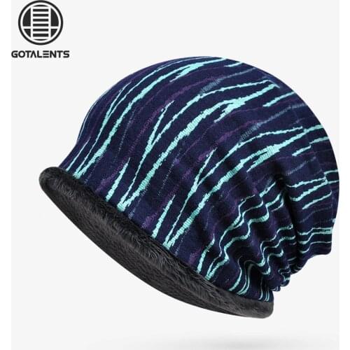 Caps and Neck Gaiter multifunctional Winter hat high-grade jacquard thick Plush for men and women outdoor riding windproof