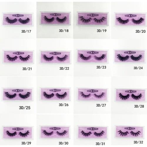 1pair 3D silk eyelashes 16styles Hand Made Natural Long Faux Mink Lashes Vegan Cruelty Free False Lashes Maquiagem Makeup