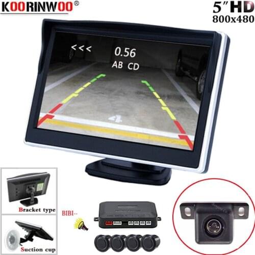Koorinwoo CCD Auto Car Parktronic Video Parking Sensor 4 Radar Detector Kit Rear View Camera 5 LCD Screen Monitor Visible System