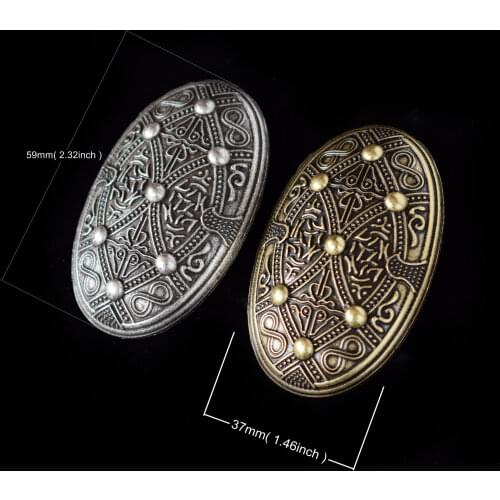 Viking Borre Style Tortoise Brooch Pin Scandinavian Norse Norway Sweden Iceland Domed Oval Pin