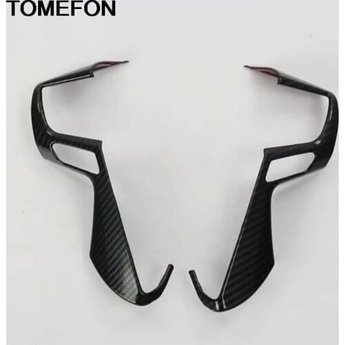 TOMEFON For Toyota Alphard Vellfire 2016 2017 2018 Steering Wheel Panel Garnish Bezel Cover Trim Accessorie ABS Carbon Fiber