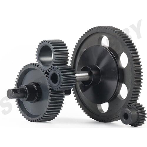 RC Car Transmission All Metal Internal Gears Set with Motor Gear for 1/10 RC Crawler Axial SCX10 Gearbox Upgrade Parts