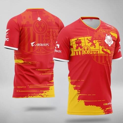 Esports Team Uniform G2 Spain Jersey Customized Name Fans Tshirt Men Women Custom ID Tee Shirt