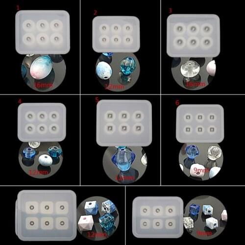 Jewelry Silicone Round Square Oval Shape Bead Mold Resin DIY Bracelet Craft Tool Dried Flower Resin Decorative DIY Hand Crafts