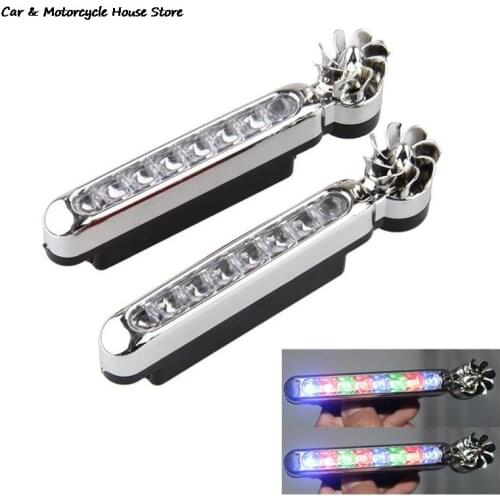 1Pc Wind Powered 8 LED Car DRL Daytime Running Light Fog Head Lamp Bulbs Headlight Lamp