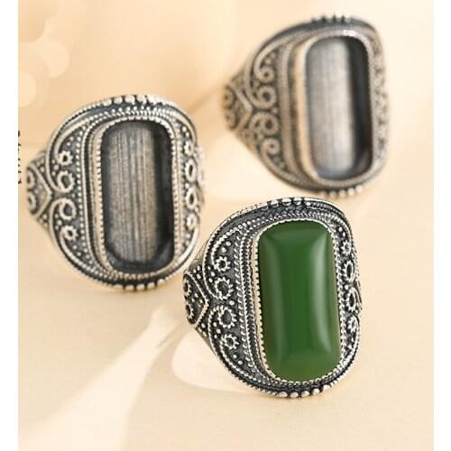 10*20mm 925 STERLING SILVER men Semi Mount Bases Blanks base blank Pad VINTAGE wedding rings ring Setting set diy A5347