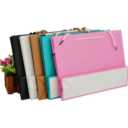 10pcs 9 sizes Kraft paper Gift bag with handle wedding birthday party gift package bags Christmas new year Wholesale