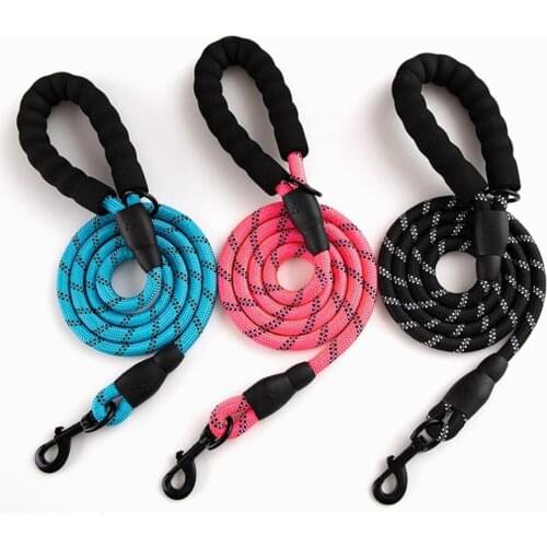 10pcs/lot Pet Nylon Reflective Leashes Round Riot Dog Lead with Comfortable Handle