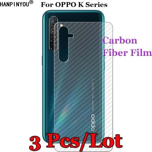 3 Pcs/Lot For OPPO K9 / K5 / K7 5G 6.4" 3D Non-slip Clear Carbon Fiber Back Film Screen Protector Protective Sticker