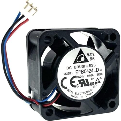 40mm 24V Fan,for DELTA EFB0424LD -SE28 4020 40X40X20 mm 4cm 0.05A 3-wire 3Pin Quiet Converter Chassis 3D Printer Cooling