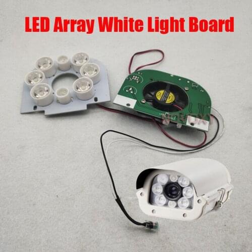 8PCS Array White Led Light for LRP Camera Spotlight PCB Board Blower License Plate Number Recognition housing camera