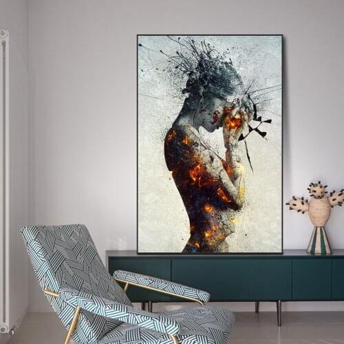 Abstract Girls Canvas Paintings on the Wall Art Posters and Prints Sexy Woman Modern Art Pictures For Living Room Cuadros Decor