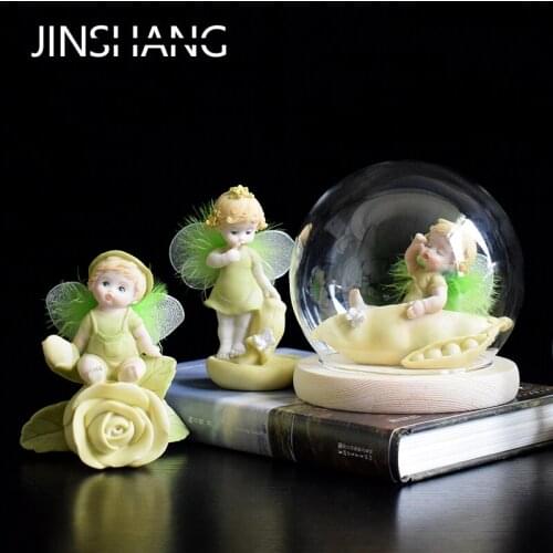 Angel Flower Fairy Doll Baby Ornament Home Decoration Kids Gift Miniature Figurines Desk Decoration Home Decoration Accessories