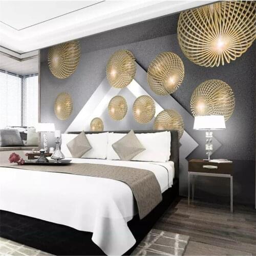 Beibehang Custom wallpaper 3d photo mural papel de parede metal sphere expansion space modern minimalist background wall paper