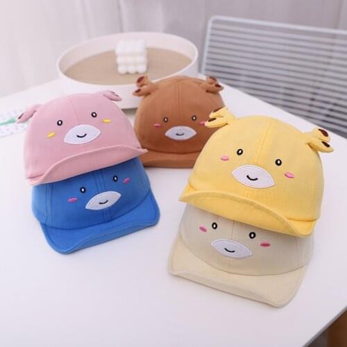 Doitbest Spring Summer Baby Baseball Cap Cute deer Hat cartoon Children Soft Brim Casual Hip-hop Cap Cute Sun Hat For Kids
