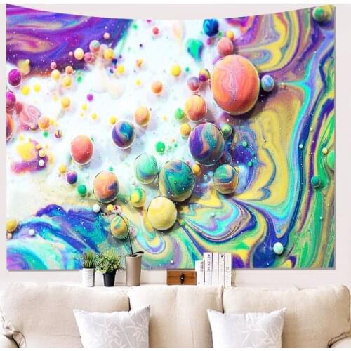 Hawkalice Colored Quicksand Tapestry With Aesthetic Color Streamer Design Wall Hanging Hippie Decor For Bedroom Home Dorm Office