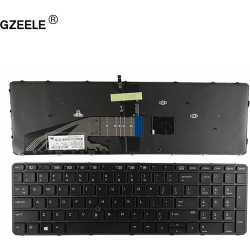 GZEELE New For HP Probook 650 G2 655 G2 US black laptop keyboard with backlit with Pointer Glossy Frame US backlight