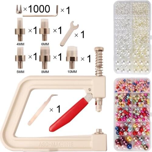 Rivet Buttons Pearl Handmade Tools for Hats/shoes/clothes/bags/skirt Setting Machine DIY Accessories Beads Painted 270*180*50