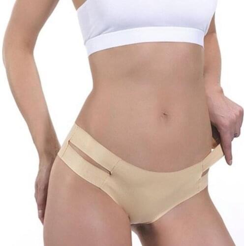 3Pcs Womens Sexy Panties Seamless Underwear Soft Comfortable Smooth Ice Silk Underpants Breathable Cotton Crotch Elastic Briefs