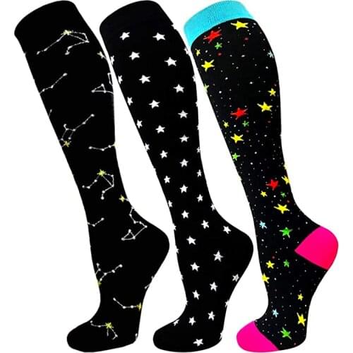 48 Styles Compression Socks Halloween Animal Cat Dog Star Pattern Unisex Outdoor Running Cycling Long Pressure Stockings High
