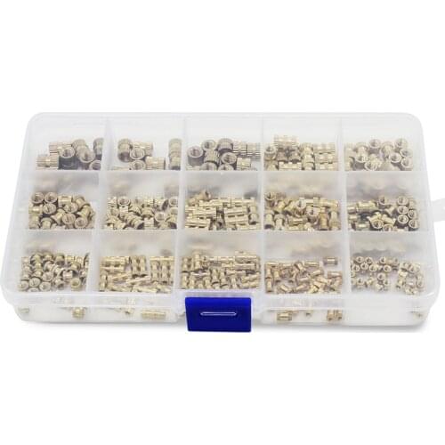 Brass Hot-Melt Insert Nuts Thermoformed Copper Thread Insert Nuts Knurled Injection Brass Nuts M2 M3 M4 M5 330Pcs