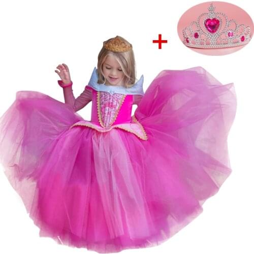 Summer Cosplay Dress For Girls Halloween Party Crown Mesh Shoulderless Ball Gown For Children Butterfly Crystal Princess Dress