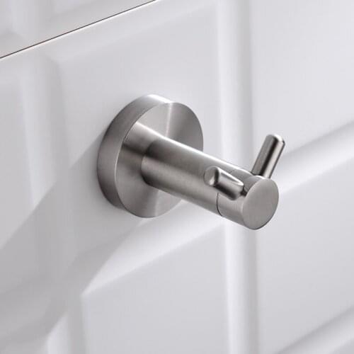 Brushed Stainless Steel V Shape Towel Coat Scarf Robe Hook Bathroom Restroom Hooks Wall Mount