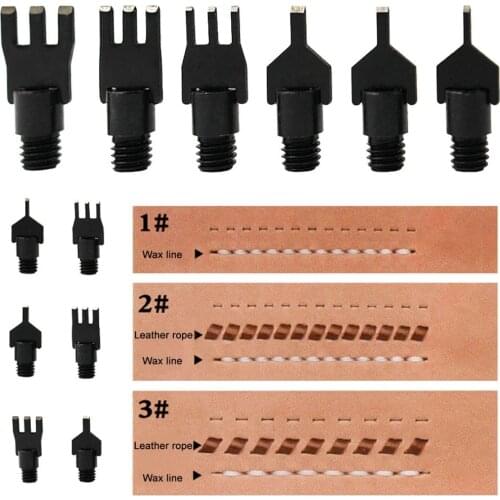 Flat Leather Punching Tool Kit Flat Leather Puncher Steel Handle Belt Hole Drilling Thonging Chisel DIY Crafts
