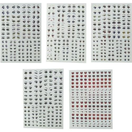 Eyes Stickers DIY Doll Accessories Cartoon Toy Eyes Cute Anime Figurine Dolls Eye Plaster Face Clay Decals Mold Dropshipping