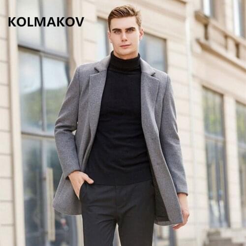 2021 New style Mens Woolen Coats Winter Casual Overcoat Mens high quality Thick Fashion Classic Business trench coat men